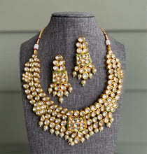Load image into Gallery viewer, Rahila Kundan White Heavy Statement Designer Piece Necklace set
