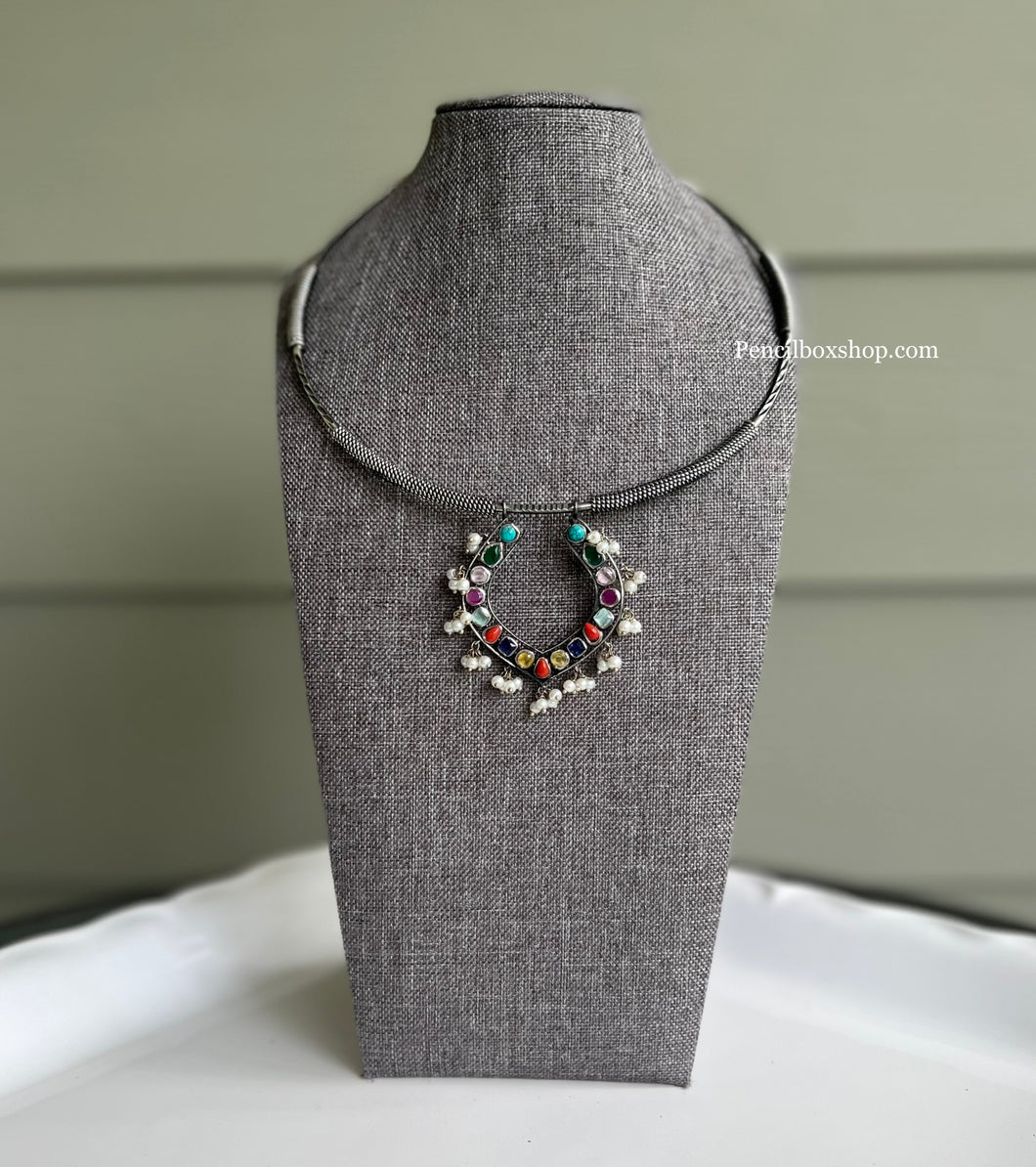 German Silver Stone Hasli Necklace