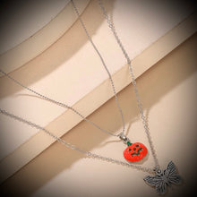 Load image into Gallery viewer, Halloween pumpkin ghost Layered Necklace for women necklace comes in gift box IDW
