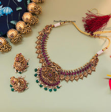 Load image into Gallery viewer, Multicolor Kemp Stone Kundan Golden Designer Necklace set
