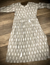Load image into Gallery viewer, Grey Strip Rayon umbrella cut long maxi dress

