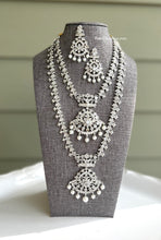 Load image into Gallery viewer, 2 pc American Diamond Cz statement Long necklace set
