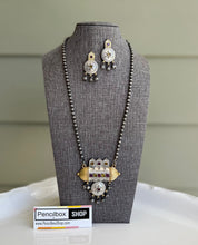 Load image into Gallery viewer, German Silver Stone Long Ghunghroo necklace set
