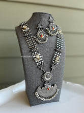 Load image into Gallery viewer, Fusion German Silver Multicolor Long necklace set
