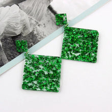 Load image into Gallery viewer, Acrylic Sparkling Christmas Long Square Earrings IDW

