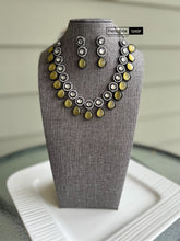 Load image into Gallery viewer, Harnaaz Kaur Series Miss Universe Kundan Rodium polish Victorian glass beads necklace set
