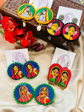 Load image into Gallery viewer, Rajasthani Series Handmade handpainted Statement Girly Statement Earrings
