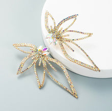Load image into Gallery viewer, Big Statement Rhinestone shape white Long Earrings IDW
