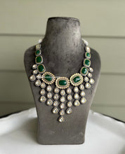 Load image into Gallery viewer, Green Drops hanging Grand Statement Drops Necklace
