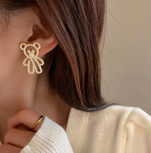 Load image into Gallery viewer, Teddy Bear Velvet Cute Stud Earrings for women  IDW
