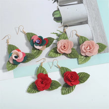 Load image into Gallery viewer, Fabric Flower Earrings for women IDW

