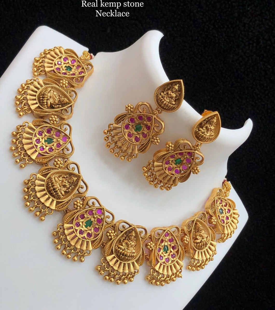 Multicolor Kemp Stone Lakshmi Statements Necklace set