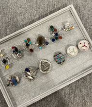 Load image into Gallery viewer, Mix Collection German Silver Ring Natural stone Adjustable
