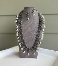 Load image into Gallery viewer, Sehaz German silver Long Glass Stone Necklace set
