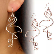 Load image into Gallery viewer, Abstract Flamingo Golden Funky quirky Earrings IDW
