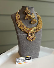 Load image into Gallery viewer, Tahira Multicolor Kemp Stone Kundan Golden Designer Necklace set
