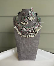 Load image into Gallery viewer, Jadau German Silver Statement Hasli Necklace set

