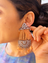 Load image into Gallery viewer, Statement Hydro Crystal Beads Kundan Dangling Earrings
