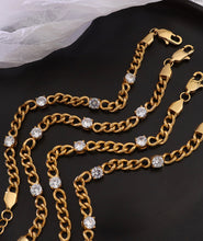 Load image into Gallery viewer, 18k Gold plated Zircon Titanium Steel Golden Bracelet IDW
