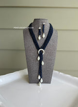 Load image into Gallery viewer, Long Pearl Hydro Beads American Diamond Necklace set
