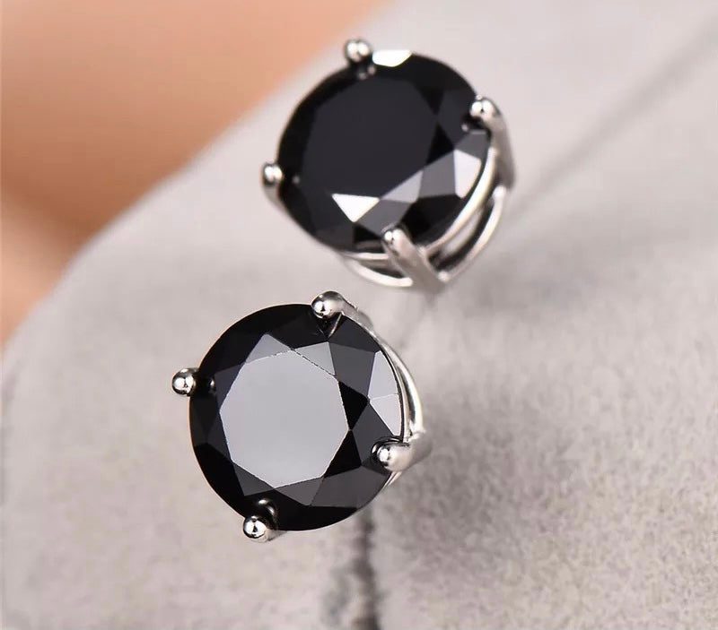 Black Crystal Stone stud earrings women earrings IDW