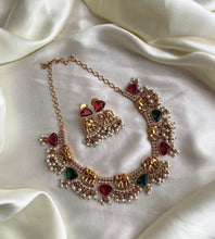 Load image into Gallery viewer, Premium Quality Elephant Guttapusalu Cz Statement Necklace set a
