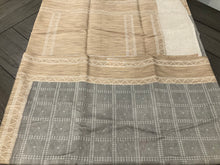 Load image into Gallery viewer, Handloom weaving Silk Grey with modern touch  Saree
