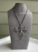 Load image into Gallery viewer, German silver Long Chain Designer silver Big pendant necklace
