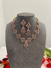 Load image into Gallery viewer, American Diamond Geometric Stylish Simple Necklace set
