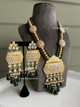 Load image into Gallery viewer, Ruby Green gold plated Bridal Premium Statement Necklace set
