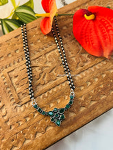 Load image into Gallery viewer, German silver Double chain Black beads Mangalsutra Necklace
