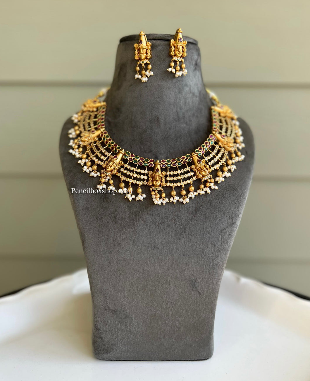 Balaji Multicolor Statement Classy Necklace set