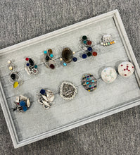 Load image into Gallery viewer, Mix Collection German Silver Ring Natural stone Adjustable
