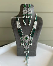 Load image into Gallery viewer, American Diamond long mala Necklace set
