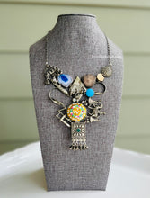 Load image into Gallery viewer, Contemporary Natural Stone German silver Big pendant Statement Necklace
