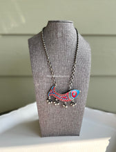 Load image into Gallery viewer, German Silver Handpainted Meenakari Fish Ghunghroo Single Pendant necklace
