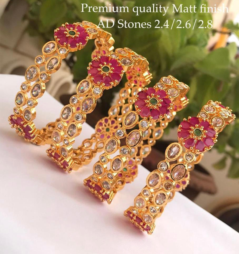 4 pcs AD Stones Finish Temple Jewelry Elephant Bangle set,women bangle