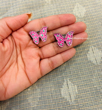 Load image into Gallery viewer, Small German Silver hand painted Butterfly Stud Earrings
