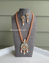 Load image into Gallery viewer, Long Hydro Beads American Diamond Necklace set
