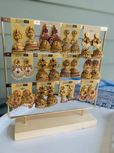 Load image into Gallery viewer, Temple earrings Golden Finish Mix collection of jhumka earrings
