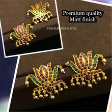 Load image into Gallery viewer, Real Kemp Stone Multicolor Lotus earrings
