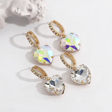Load image into Gallery viewer, Heart shape oil spill Rhinestone Stud Earrings IDW
