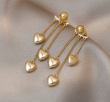 Load image into Gallery viewer, Valentine Golden Three layer Heart Earrings IDW
