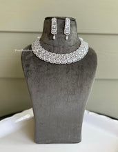 Load image into Gallery viewer, American Diamond three line cz Choker  Necklace set
