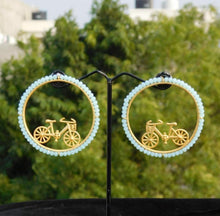 Load image into Gallery viewer, Contemporary Cycle Matt Finish Natural Stone Earrings for women
