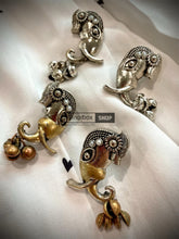 Load image into Gallery viewer, Ganesha ji Small Cute Stud Earrings with ghunghroo German Silver Earrings
