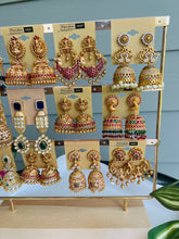 Load image into Gallery viewer, Temple earrings Golden Finish collection of jhumka earrings single piece
