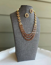 Load image into Gallery viewer, Layered Stone kemp stone necklace set
