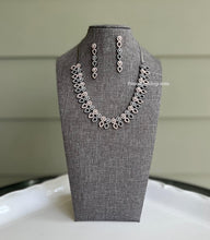 Load image into Gallery viewer, Simple Dainty Victorian Dual tone American Diamond Simple   Necklace set
