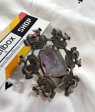 Load image into Gallery viewer, Natural stone peacock German silver Adjustable Ring
